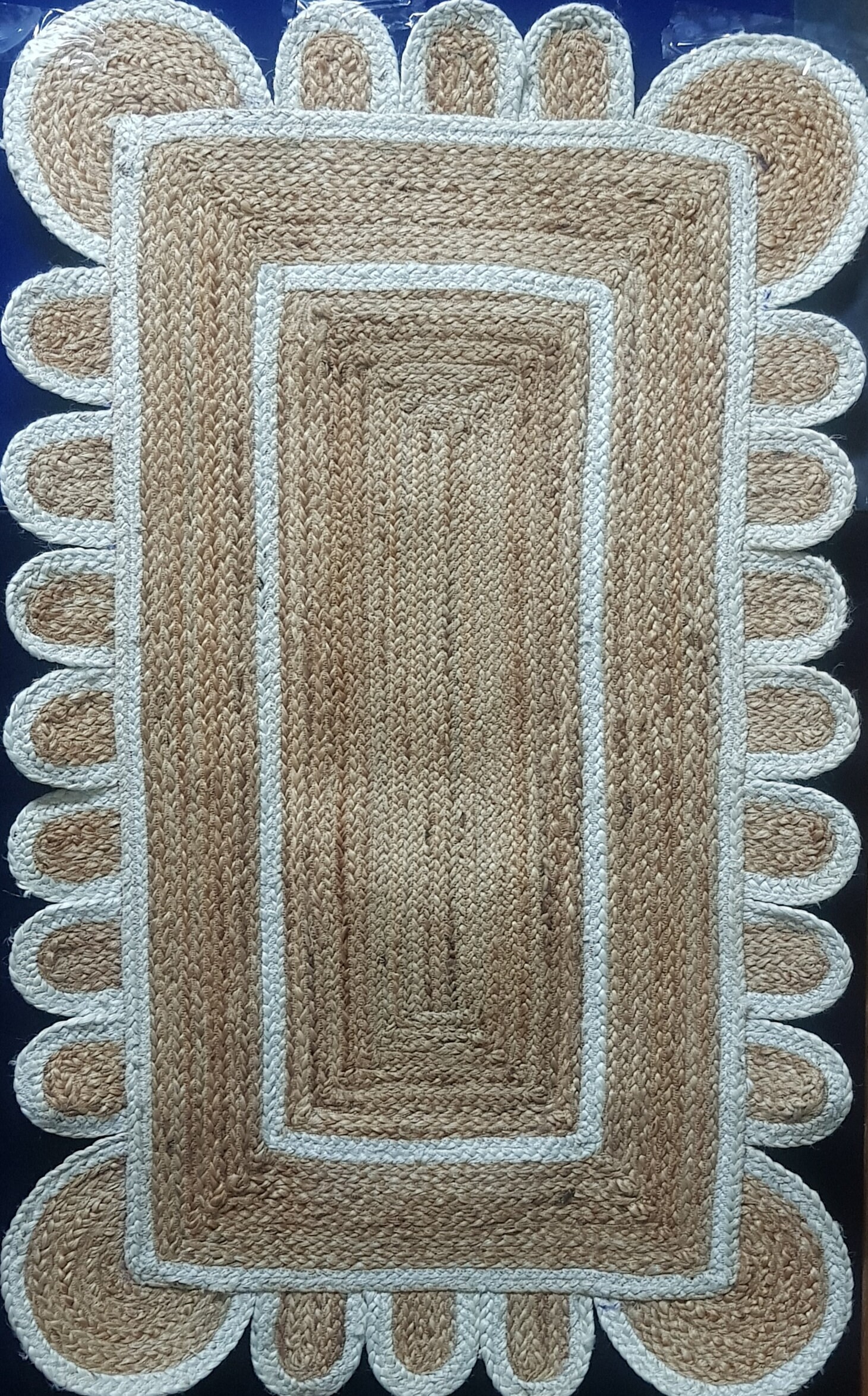 8x10 Braided Scalloped Jute Rug Scallop Rug Boho Rug Etsy