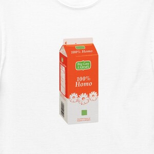 Subtil mais audacieux : 100 % carton de lait homosexuel T-shirt unisexe LGBTQ+ en coton
