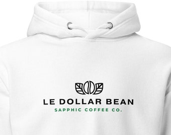 Sudadera con capucha acogedora de Le Dollar Bean Sapphic: apoya a la comunidad LGBTQ+ con una taza de café.