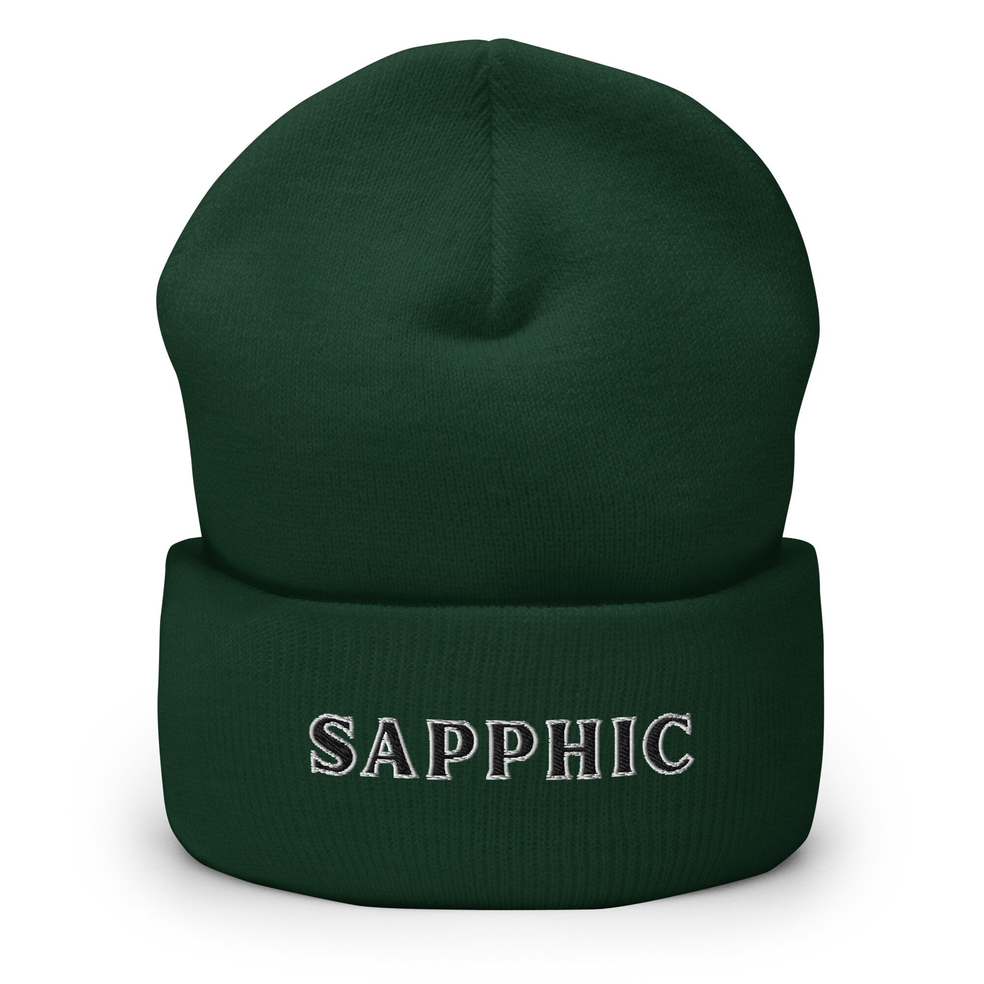 Sapphic Embroidered Cuffed Beanie | lesbian pride toque