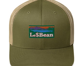Gorra de camionero Le Dollar Bean con parte trasera de malla / Logotipo L.L.Bean estilo vintage lésbico / Variedad de colores