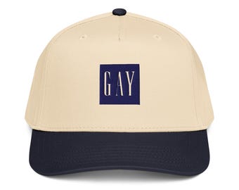 GAY Logo Embroidered Hat | Queer Streetwear Cap | LGBTQ Pride Snapback | Minimalist Gay Apparel | Everyday Pride Hat