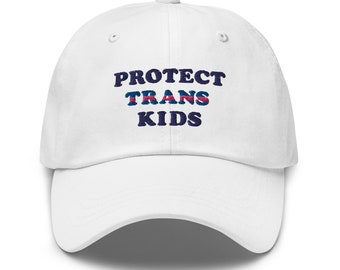 Gorra de algodón para niños transgénero "Protect Trans" - Bordado del orgullo LGBTQ+