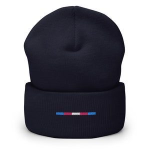 Trans Pride Stripe Embroidered Transgender Flag Cuffed Beanie