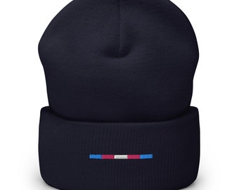 Trans Pride Stripe Embroidered Transgender Flag Cuffed Beanie