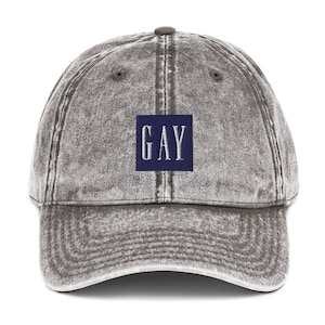 GAY embroidered Vintage Cotton Twill Cap | LGBTQ Pride adjustable hat