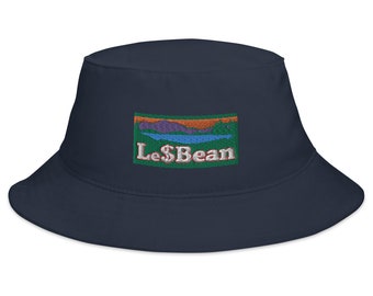 Sombrero de pescador Le Dollar Bean / Sombrero lésbico de TikTok / Regalos bordados del orgullo