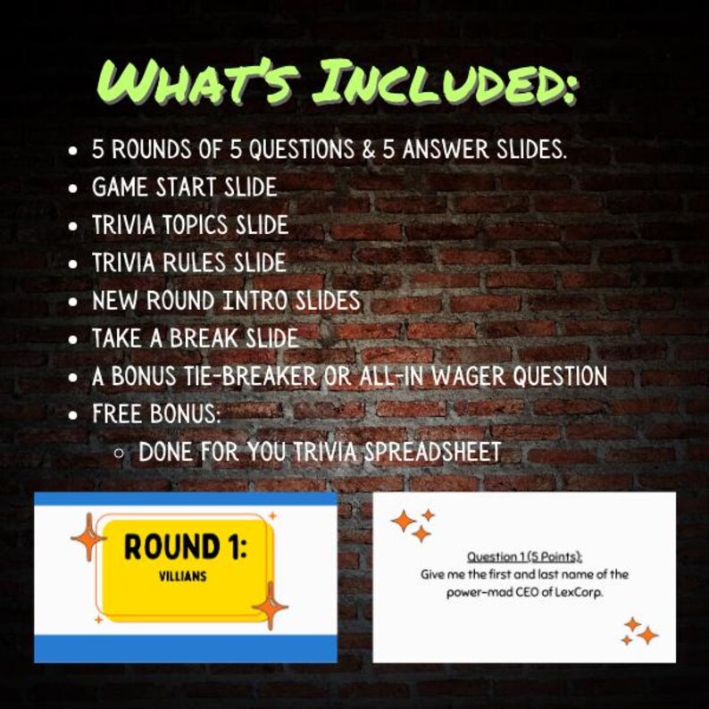 Points Trivia Pub Trivia Game 05 - Villains, Famous Artists, Yacht Rock, World ...