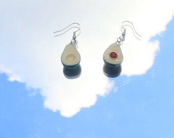 Avocado Earrings, Fruit Accessories, Fruit Earrings, Cute Dangle Earrings, Vegan Accessories, avocados, food earrings, food jewelry J105