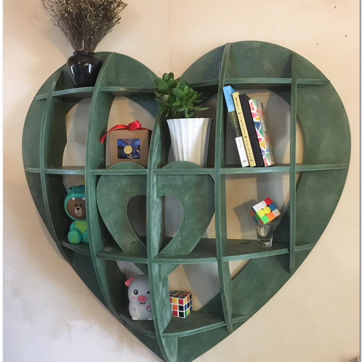 Bookshelf Heart CNC filesPlywood CNC CNC plan Dxf Cdr | Etsy