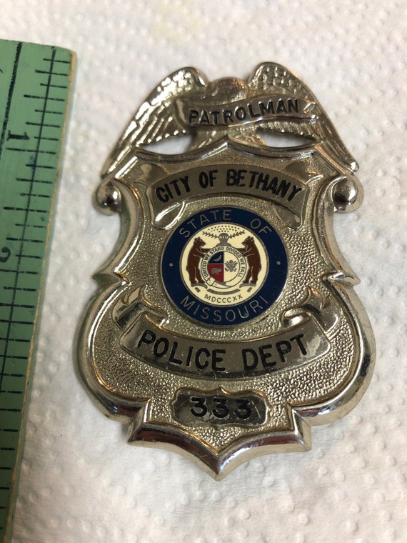 Vintage Patrolman Badge City of Bethany Missouri Police Dept Etsy