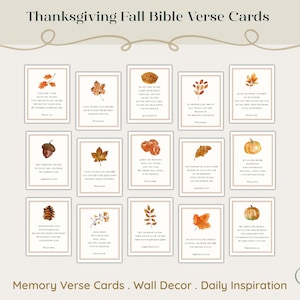 Thanksgiving Bible Verse Cards | Fall Scripture | King James Version | Gratitude Garland | Printable PDF Pattern