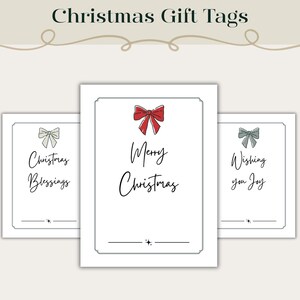 Weihnachts Geschenkanhänger | Frohe Weihnachten Tischkarten | Druckbares PDF