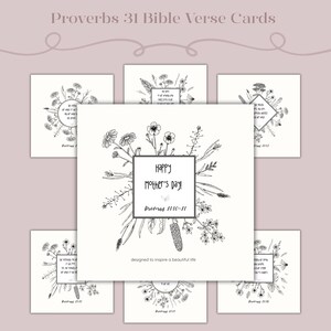Tarjetas para el Día de la Madre con Proverbios 31 / Versículos bíblicos para colorear (RV) / Escrituras de la Mujer Virtuosa imprimibles