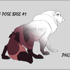 MS PAINT Wolf Pose Base #1 (PNG file)