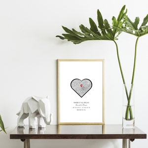 Cadeau pour relation longue distance, cadeau pour elle, cadeau pour lui, notre premier souvenir de rendez-vous amoureux, la nuit où nous nous sommes rencontrés, rendez-vous amoureux, où nous nous sommes rencontrés, carte personnalisée