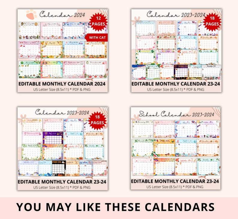 Editable Halloween Calendar 2024, October 2024 Calendar, Trick or Treat