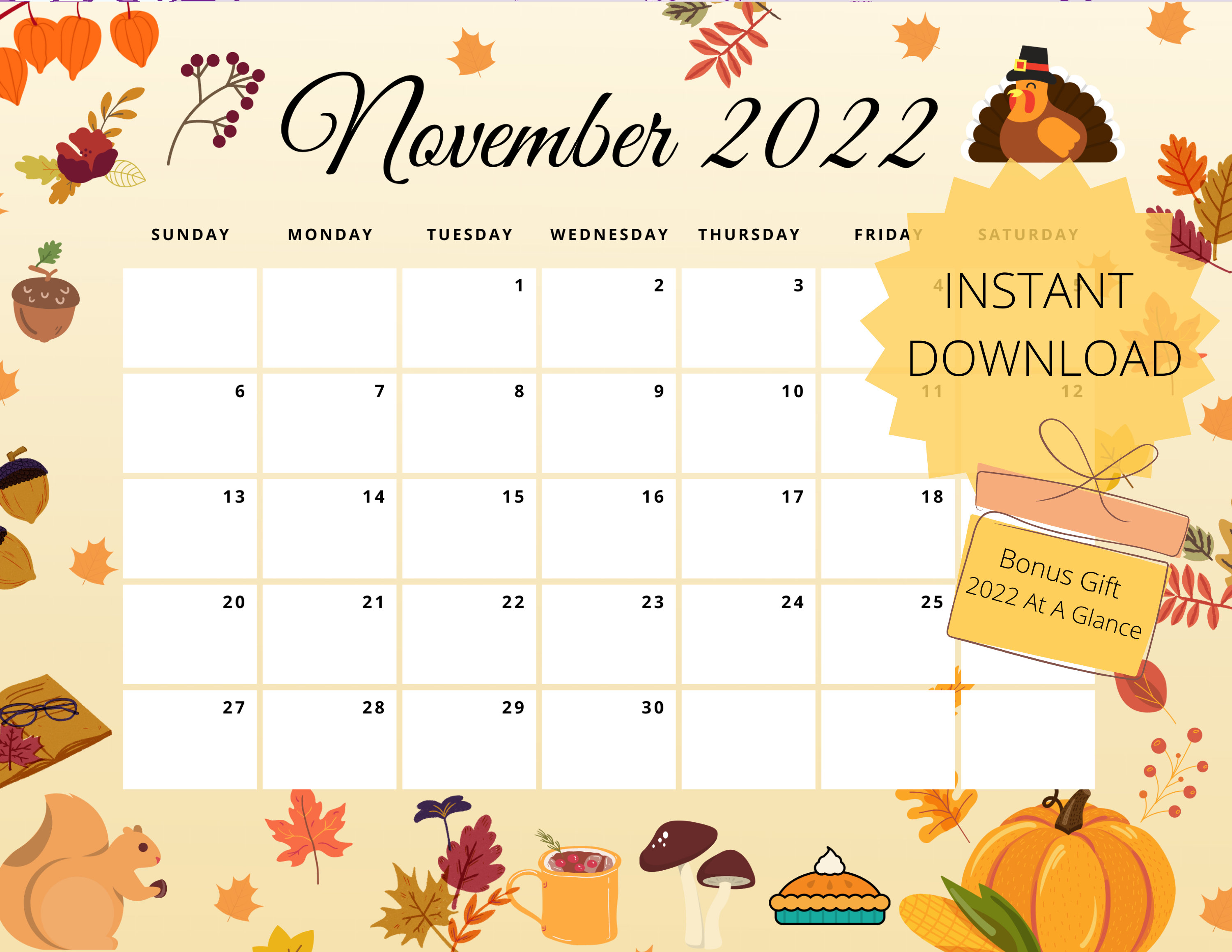 Free Printable November 2022 Calendars Wiki Calendar November 2022 