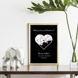 Cadeau pour relation longue distance, Amour LGBT, Là où tout a commencé, Cadeau pour elle, cadeau pour lui, Souvenir de notre premier rendez-vous galant, Où nous nous sommes rencontrés, Carte personnalisée