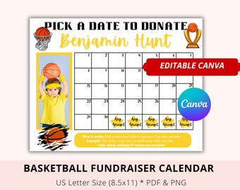 Editable Basketball Black Out My Board, Yellow, Pay My Basketball, Basketball Pick A Date To Donate, Template, Basketball Pay The Date