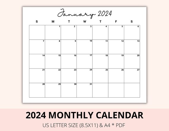 Editable 2024 Monthly Calendar, Back to School, Teacher Calendar, Fill in Calendar, 12 Month Calendar, Template, Blank, Digital Download,pdf - Etsy Editable 2024 Monthly Calendar, Back to School, Teacher Calendar, Fill in Calendar, 12 Month Calendar, Template, Blank, Digital Download,pdf - Etsy
