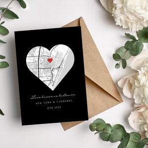 Custom Long distance relationship Gift, Custom Heart Map Gift, Gift for her, Valentine&#39;s day Gift, Heart print, Anniversary gift, Map Gift