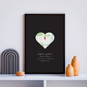 Carte personnalisée où nous nous sommes rencontrés, Là où tout a commencé, Carte pour couple, Cadeau pour elle, Cadeau pour lui, Carte personnalisée, Carte personnalisée, Cadeau d'anniversaire