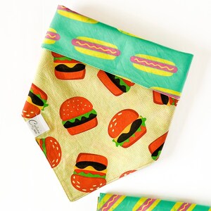 Burgers And Hot Dogs Reversible Pet Bandana