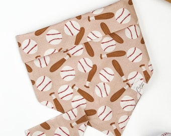 Boho Baseball Pet Bandana (tan)