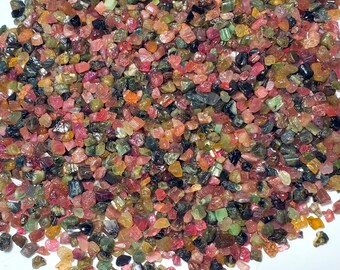 1Kg Multi Tourmaline Rough: Uncut Raw Crystals, Jewelry Making (2mm-12mm)