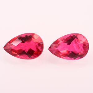 Ruby Gemstone-Red Ruby Pear Cut-Ruby Same Size 2 Pcs Pair-Flashy Ruby Gemstone-Flawless Ruby-Ruby Gemstone-Ruby For Jewelry-6.50 Cts-12x8mm