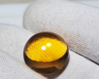 Citrino amarillo AAA, cabujón redondo: Hermoso citrino de gran tamaño, exclusivo cuarzo citrino hidro, gema suelta para joyería de 16 x 16 mm.