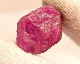 Natural Red Ruby Rough: Uncut Raw Crystal, 22 Carat (19x14mm)