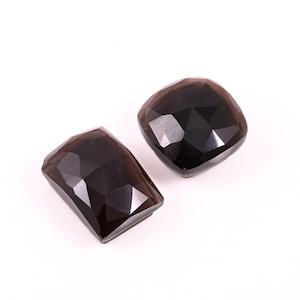 Smoky Quartz Gemstone-Beautiful 2 Pcs Smoky Quartz Lot-Faceted Smoky Quartz-AAA Quality Smoky Quartz For Jewellery-12x12mm-14x10mm-19 Cts