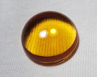 CITRINO DE CALIDAD AAA - Citrino amarillo redondo - Cabujón de citrino de cuarzo hidro - Citrino suelto para hacer joyas - Regalo para ella - 25 quilates - 20 x 20 mm