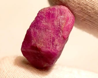 Natural Red Ruby Rough Crystal: Untreated Gemstone for Jewelry (18x10mm, 26 Carat)