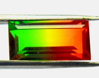 Wassermelonen-Turmalin Edelstein Natürliche Kristall Doublette Multi Turmalin Edelstein Facettierter Rechteck Turmalin Edelstein - 20 x 10 mm Größe
