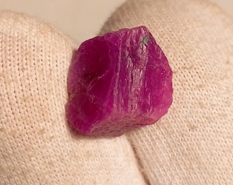 AAA Ruby Rough Gemstone: Natural Red Crystal, 11 Carat