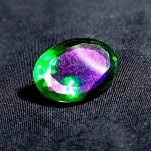 Peacock Quartz Gemstone: Blue Fire Oval Doublet, AAA Quality, 13x18mm