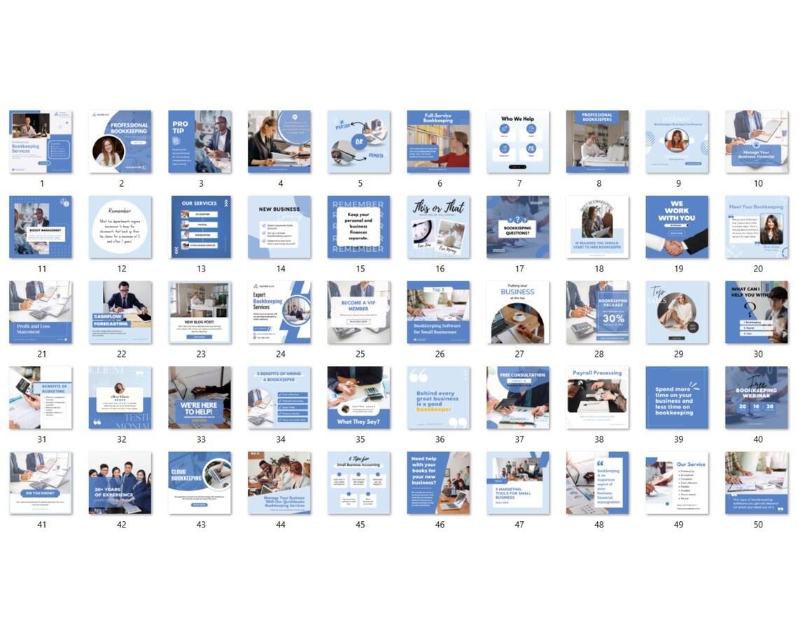 Bookkeeper Instagram Post Templates Bookkeeping Business Etsy