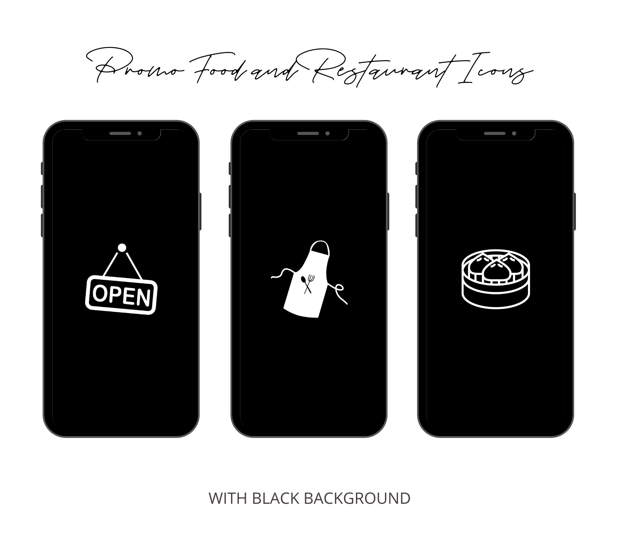 140 Food and Restaurant Instagram Highlight Covers Black & Etsy