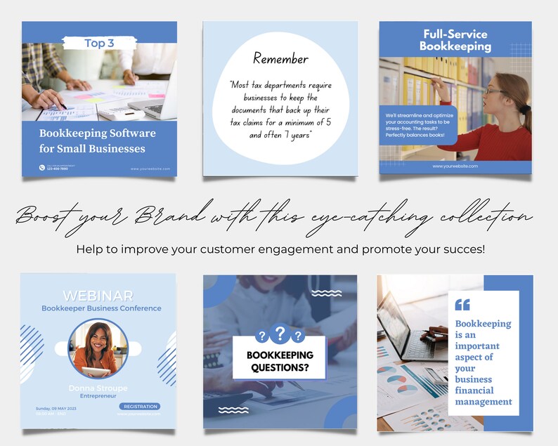Bookkeeper Instagram Post Templates Bookkeeping Business Etsy
