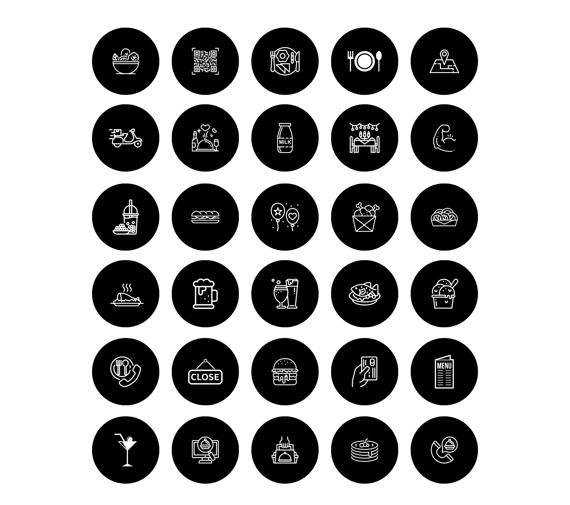 140 Food and Restaurant Instagram Highlight Covers Black & Etsy