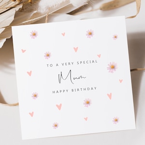 Mum Birthday Card | Happy Birthday To A Special Mum Card | Floral Birthday Card For Mum | Card For Mum Birthday | Flower Heart Confetti | image 1