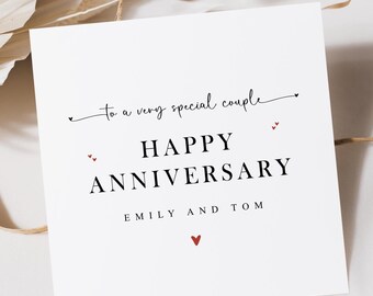 Happy Anniversary To A Special Couple Card | Personalised Anniversary Card For Friends | Happy Anniversary To Both Of You | Anniversary Card