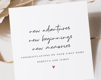 Happy First Home Card | Personalised First Home Card |Happy First Home Card |New Beginnings New Memories |Congratulations On Your First Home