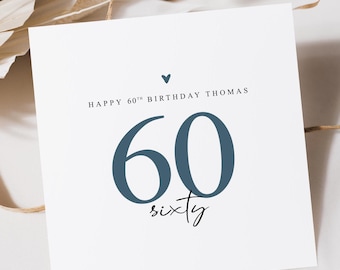 Personalised 60th Birthday Card For Him | Sixtieth Birthday Card | Happy 60th Birthday Card For Him | 60th Birthday Card For Husband | Dad |