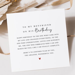 Boyfriend Birthday Card | To My Boyfriend On His Birthday Card | Romantic Verse |Birthday Card For Boyfriend |Romantic Birthday Card For Him