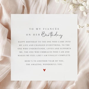 Fiancée Birthday Card |To My Fiancée On Her Birthday Card|Romantic Verse |Birthday Card For Fiancée |Romantic Birthday Card For Her