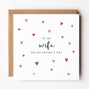 Wife Valentine's Day Card | Hearts Design | Romantic Valentine Card For Her image 3